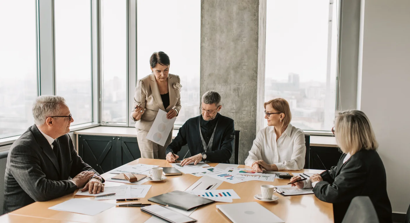 Business consultation meeting with documents about local director and company setup in Turkey